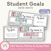 Student Desk Name Plate & Goals Mat - Spotty Pastel Decor - Miss Jacobs Little Learners