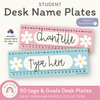 Student Desk Name Plates - Daisy Gingham Pastels Decor - Miss Jacobs Little Learners