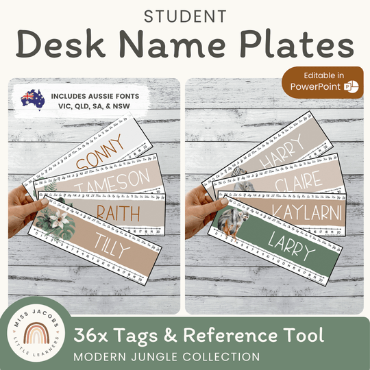 Student Desk Name Plates - Modern Jungle Decor