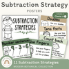 Subtraction Strategies Posters - Modern Botanical Theme - Miss Jacobs Little Learners