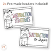 Subtraction Strategies Posters - Pastel Classroom Theme - Miss Jacobs Little Learners