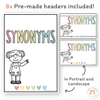 Synonym Posters - Pastel Classroom Theme - Miss Jacobs Little Learners