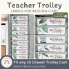 Teacher Trolley Labels for Rolling Cart - Boho Plants Decor - Miss Jacobs Little Learners