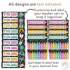 Teacher Trolley Labels - Cutesy Composition Notebook Classroom Decor - Miss Jacobs Little Learners