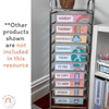 Teacher Trolley Labels - Cutesy Composition Notebook Classroom Decor - Miss Jacobs Little Learners
