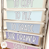 Teacher Trolley Labels for Rolling Cart - Spotty Pastel Decor - Miss Jacobs Little Learners