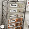Teacher Trolley Labels for Rolling Cart - Woodland Classroom Decor - Miss Jacobs Little Learners