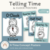 Telling Time and Clock Posters - Cute Sea Life Classroom Decor - Miss Jacobs Little Learners