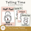 Telling Time and Clock Posters - Daisy Gingham Neutrals - Miss Jacobs Little Learners