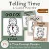 Telling Time and Clock Posters - Modern Jungle Earthy Decor - Miss Jacobs Little Learners