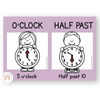 Telling Time and Clock Posters - Pastel Classroom Theme - Miss Jacobs Little Learners