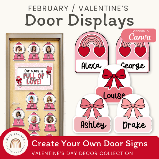 Valentine’s Day Door Display - Composition Notebook Classroom Decor