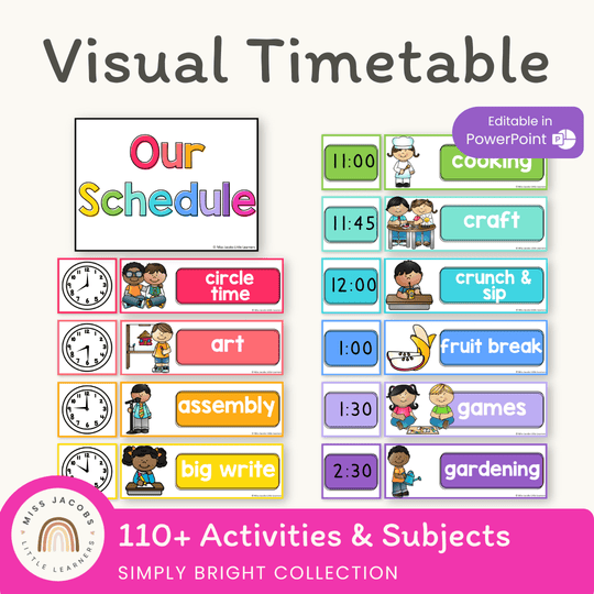 Visual Timetable Daily Schedule - Brights Classroom Decor