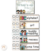 Visual Timetable & Daily Schedule | Daisy Gingham Neutrals Classroom Decor - Miss Jacobs Little Learners