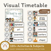 Visual Timetable Daily Schedule - Daisy Gingham Neutrals Decor - Miss Jacobs Little Learners