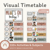 Visual Timetable Daily Schedule - Spotty Boho Classroom Decor - Miss Jacobs Little Learners
