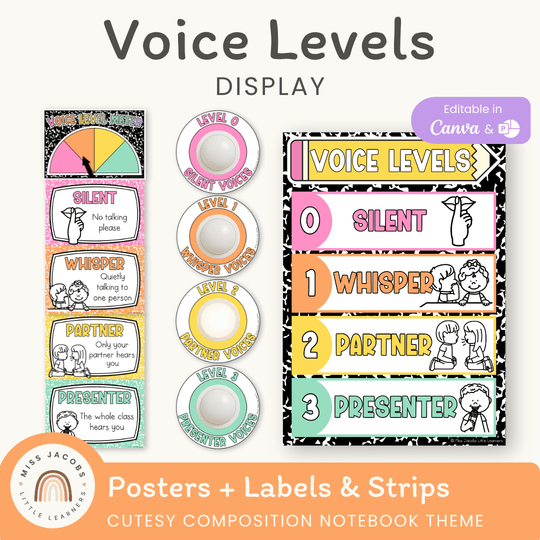 Voice Levels Chart - Cutesy Composition Notebook Decor