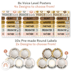 Voice Levels Chart - Daisy Gingham Neutrals Decor - Miss Jacobs Little Learners
