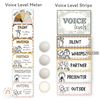 Voice Levels Chart - Daisy Gingham Neutrals Decor - Miss Jacobs Little Learners