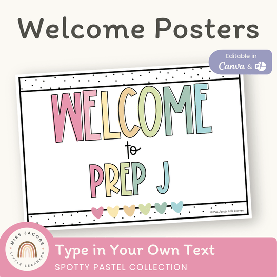 Welcome Sign - Spotty Pastel Classroom Decor