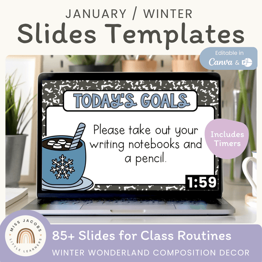 Winter Morning Slides Templates - Composition Notebook Theme