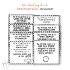 Writing Goals - Reminder Slips | Editable - Miss Jacobs Little Learners