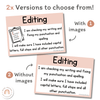 Writing Process Posters | Daisy Gingham Neutrals English Classroom Decor - Miss Jacobs Little Learners