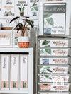 10 Drawer Cart Labels | Rustic Boho Plants Teacher Trolley Labels | Editable - Miss Jacobs Little Learners