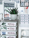 10 Drawer Cart Labels | Rustic Boho Plants Teacher Trolley Labels | Editable - Miss Jacobs Little Learners
