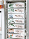 10 Drawer Cart Labels | Rustic Boho Plants Teacher Trolley Labels | Editable - Miss Jacobs Little Learners