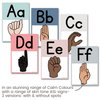 ASL (American Sign Language) Alphabet Posters | Modern rainbow CALM COLOURS - Miss Jacobs Little Learners