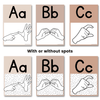 AUSLAN ALPHABET POSTERS | NEUTRALS THEME | WITH AND WITHOUT SPOTS - Miss Jacobs Little Learners