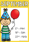 Birthday Display with Banner - Editable | Rainbow Theme - Miss Jacobs Little Learners