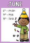 Birthday Display with Banner - Editable | Rainbow Theme - Miss Jacobs Little Learners