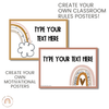 Boho Rainbow Editable Classroom Posters | Modern Neutral Tones - Miss Jacobs Little Learners