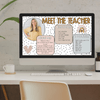 Boho Rainbow Google Slides with Countdown Timers | Neutral Classroom Decor - Miss Jacobs Little Learners