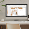 Boho Rainbow Google Slides with Countdown Timers | Neutral Classroom Decor - Miss Jacobs Little Learners