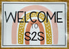 Boho Rainbow Welcome Sign | Modern Neutral Rainbow - Miss Jacobs Little Learners