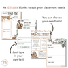 Classroom Newsletter Templates | Editable | Modern Jungle Classroom Theme | Boho Jungle Vibes Decor - Miss Jacobs Little Learners