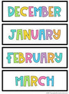 Days and Months Flashcards | Rainbow Classroom Decor - Miss Jacobs Little Learners
