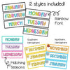 Days and Months Flashcards | Rainbow Classroom Decor - Miss Jacobs Little Learners