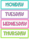 Days and Months Flashcards | Rainbow Classroom Decor - Miss Jacobs Little Learners