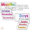 Days and Months | SPOTTY BRIGHTS | EDITABLE - Miss Jacobs Little Learners