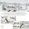 Flip Calendar | Modern Boho Plants Rustic Classroom Decor | Editable - Miss Jacobs Little Learners