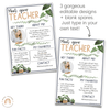 Meet The Teacher Templates | Editable Modern Boho Plants Decor - Miss Jacobs Little Learners