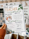 Meet The Teacher Templates | Editable Modern Boho Plants Decor - Miss Jacobs Little Learners