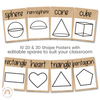 Modern Boho Rustic 2D & 3D Shape Posters | Neutral Classroom Decor | Editable - Miss Jacobs Little Learners