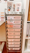 Modern Boho Vibes 10 Drawer Trolley Labels | Editable - Miss Jacobs Little Learners