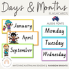 NSW Font Months and Days Labels | Rainbow Theme - Miss Jacobs Little Learners