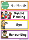 NSW Font Visual Timetable | Editable | Rainbow Brights | Aussie Fonts - Miss Jacobs Little Learners